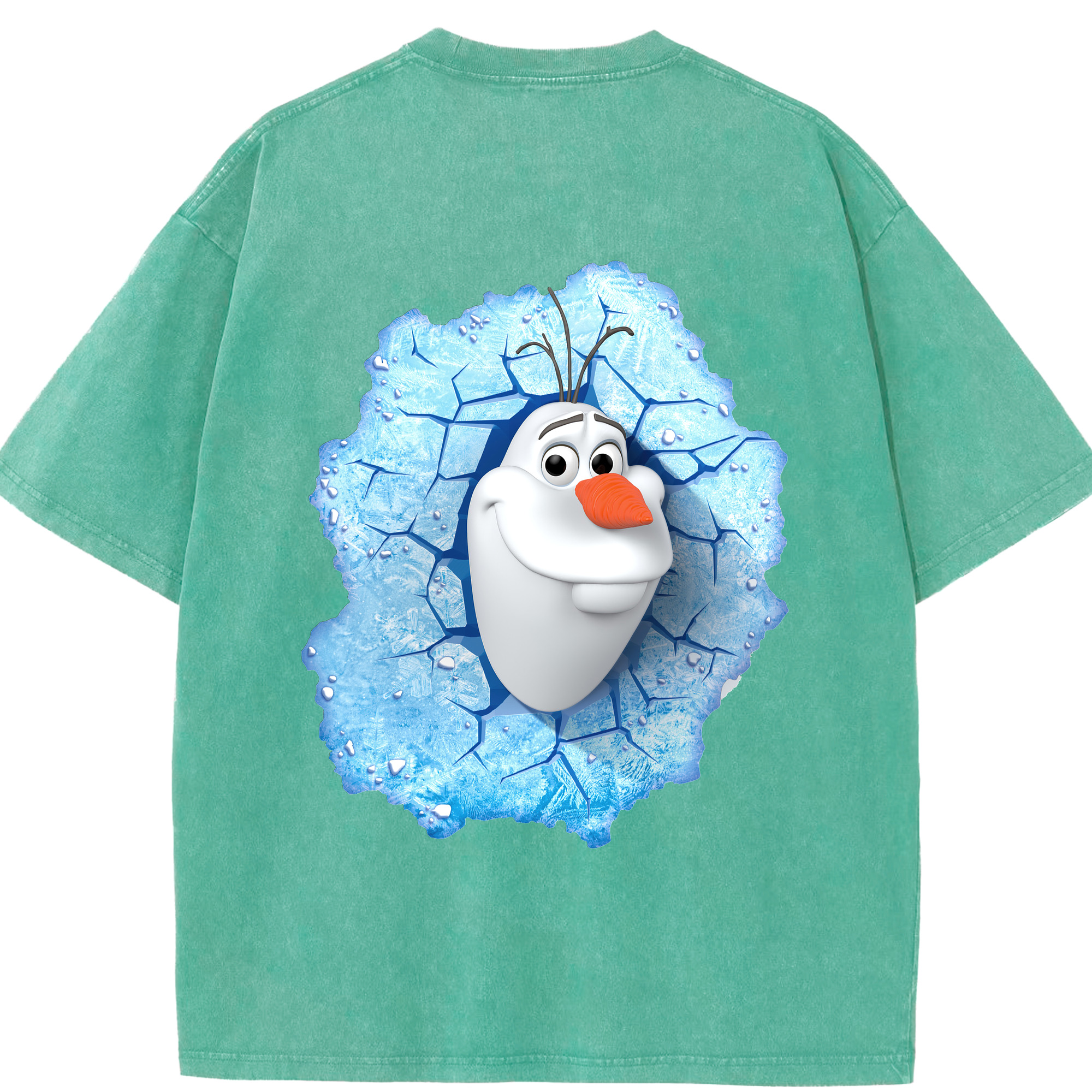 （画像用） アナと雪の女王 アンナ エルサ Frozen Anna Elsa 綿100% ヴィンテージ風 半袖Tシャツ（背面プリント）
